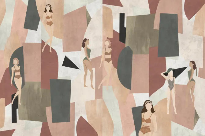 Fototapeta: Kobiety wśród geometrycznych kształtów