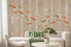 Fototapeta: Koi na tle geometrycznych kształtów nowoczesna kompozycja