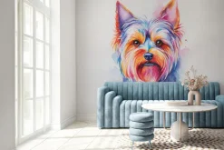 Fototapeta: Kolorowa akwarela psa yorkshire terrier
