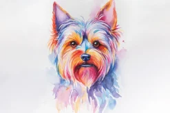Fototapeta: Kolorowa akwarela psa yorkshire terrier