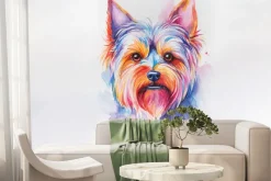 Fototapeta: Kolorowa akwarela psa yorkshire terrier
