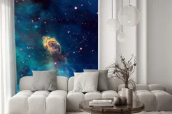 Fototapeta: Kolorowa mgławica w przestrzeni kosmicznej