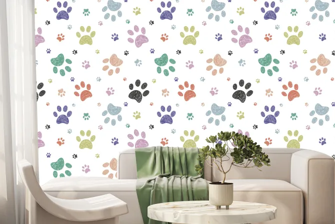 Fototapeta: Kolorowe łapy psów