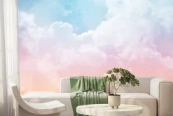 Fototapeta: Kolorowe chmury na pastelowym niebie
