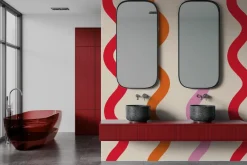 Fototapeta: Kolorowe kształty fal w stylu pop art