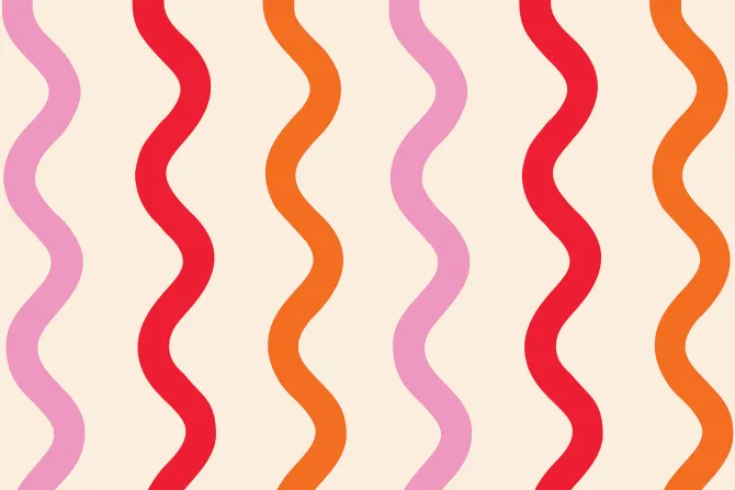 Fototapeta: Kolorowe kształty fal w stylu pop art