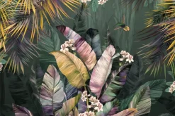 Fototapeta: Kolorowe liście bananowe i palmy