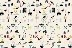 Fototapeta: Kolorowe litery alfabetu z ikonami natury