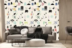 Fototapeta: Kolorowe litery alfabetu z ikonami natury