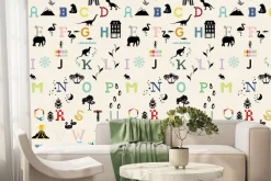 Fototapeta: Kolorowe litery alfabetu z ikonami natury