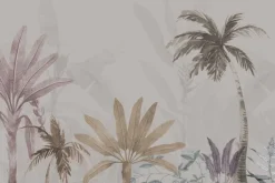Fototapeta: Kolorowe palmy na szarym tle