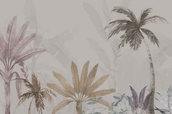 Fototapeta: Kolorowe palmy na szarym tle
