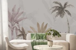 Fototapeta: Kolorowe palmy na szarym tle