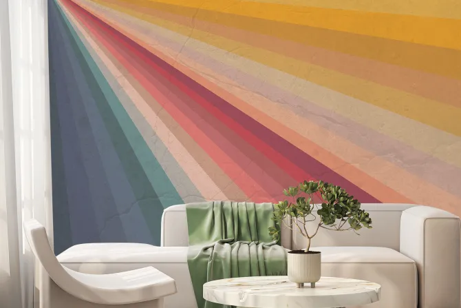 Fototapeta: Kolorowe paski w stylu vintage