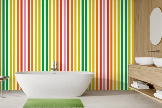 Fototapeta: Kolorowe paski na białym tle