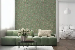 Fototapeta: Kolorowe różnorodne kwiaty na zielonym tle