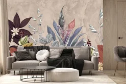 Fototapeta: Kolorowe tropikalne liście na ścianie