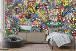 Fototapeta: Kolorowe wzory budynków i ludzi