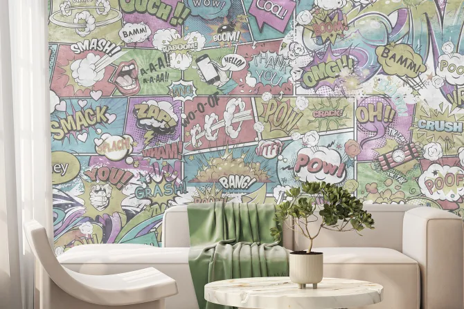 Fototapeta: Kolorowy komiks w stylu vintage