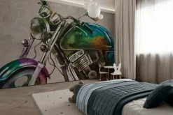 Fototapeta: Kolorowy motocykl w stylu vintage