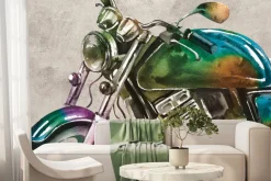 Fototapeta: Kolorowy motocykl w stylu vintage