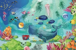 Fototapeta: Kolorowy podwodny świat z rybami i morskimi zwierzętami bajkowy
