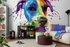 Fototapeta: Kolorowy portret psa w akwareli