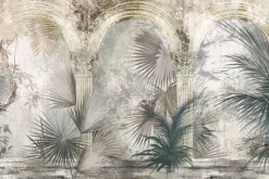 Fototapeta: Kolumny i egzotyczne liście palmowe