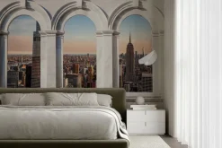 Fototapeta: Kolumny z panoramą nowego jorku