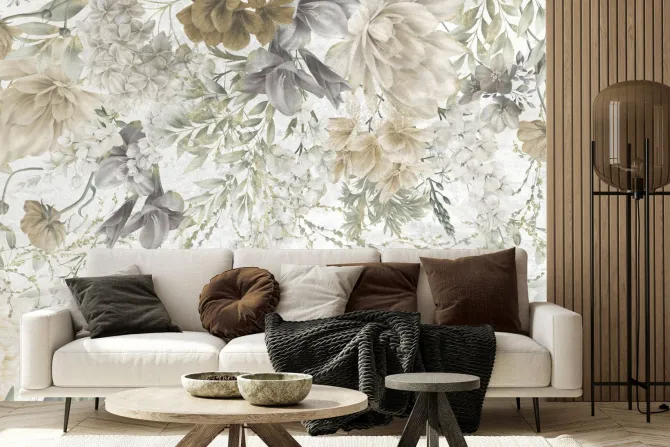 Fototapeta: Kompozycja z piwonii w stylu artystycznym