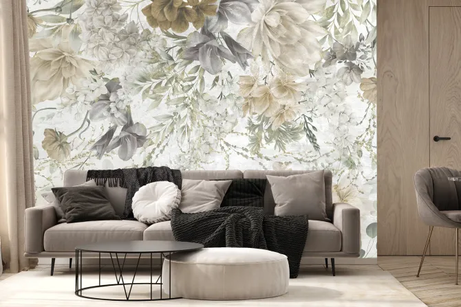 Fototapeta: Kompozycja z piwonii w stylu artystycznym