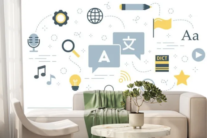 Fototapeta: Koncepcja nauki języka. idea komunikacji globalnej.