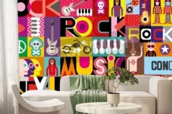 Fototapeta: Koncert rockowy plakat. kola - ilustracji wektorowych z napisami