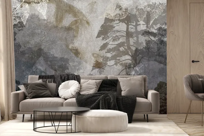 Fototapeta: Konie na tle leśnego krajobrazu