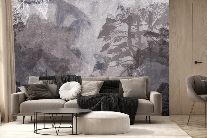 Fototapeta: Konie na tle leśnego krajobrazu