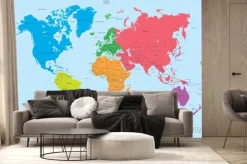 Fototapeta: Kontynentach świata i politycznej mapie