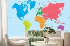 Fototapeta: Kontynentach świata i politycznej mapie