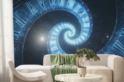 Fototapeta: Kosmiczna przestrzeń w spirali rzymskich zegarów