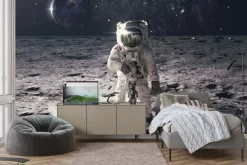 Fototapeta: Kosmonauta na księżycu w kosmosie