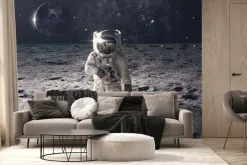 Fototapeta: Kosmonauta na księżycu w kosmosie