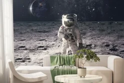 Fototapeta: Kosmonauta na księżycu w kosmosie