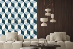 Fototapeta: Kostka 3d deseń tła. wzór retro wektora.