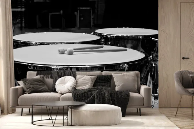 Fototapeta: Kotły zbliżenie w czerni i bieli