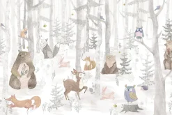 Fototapeta: Krajobraz bajkowego lasu ze zwierzętami