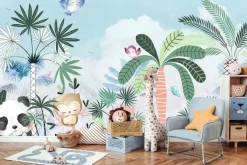 Fototapeta: Krajobraz dżungli ze zwierzętami dla dzieci