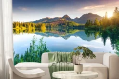 Fototapeta: Krajobraz górski z odbiciem w tafli jeziora