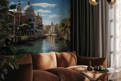 Fototapeta: Krajobraz kanału weneckiego wśród zabytków