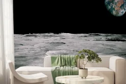 Fototapeta: Krajobraz księżyca z widokiem na ziemie