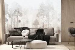 Fototapeta: Krajobraz las malunek z efektem betonu