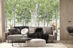 Fototapeta: Krajobraz lasu z dzikimi zwierzętami